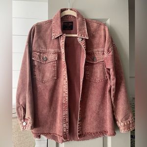 Acid wash denim jacket